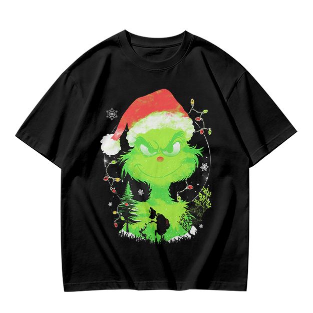 Olive Green Grinch Christmas Graphic T-Shirt