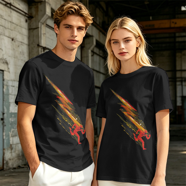 Olive T-shirt with Dynamic Speed Runner Graphic Print