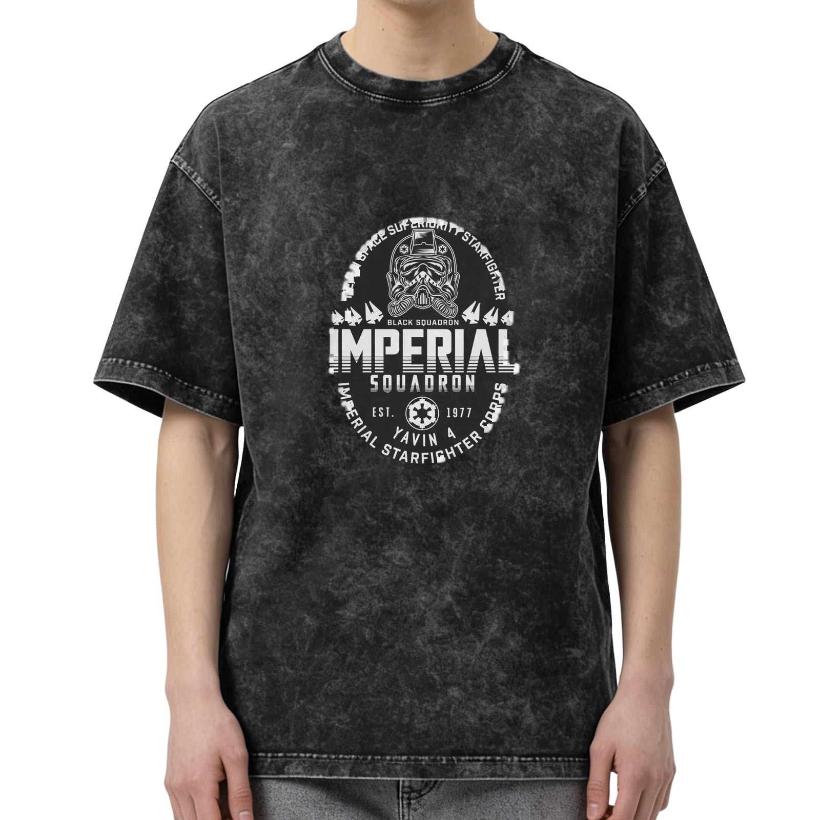 Washed Black Star Wars Imperial Squadron Graphic T-Shirt