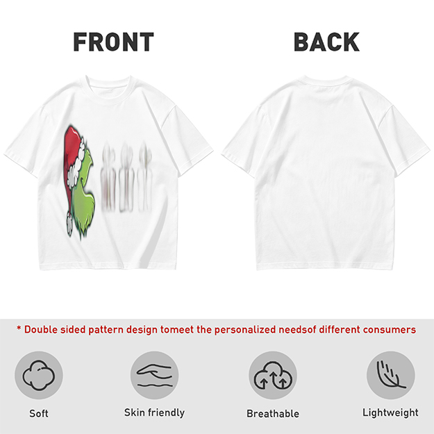 Olive Green Grinch Christmas Graphic Short Sleeve T-Shirt