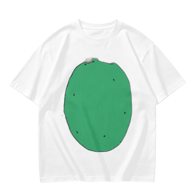 Olive Green T-Shirt With Simple Green Oval Graphic Print