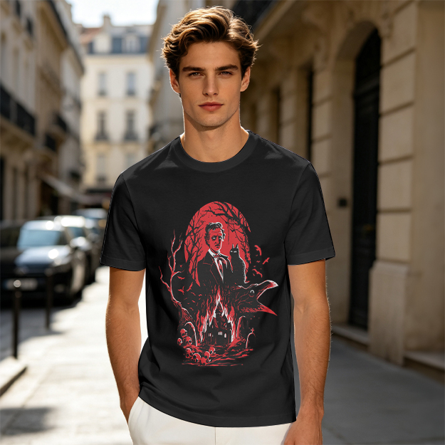 Edgar Allan Poe Gothic Horror Graphic T-Shirt