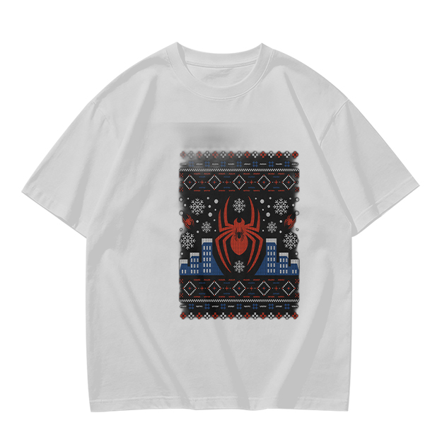 Olive T-Shirt with Spider-Man Christmas Holiday Print