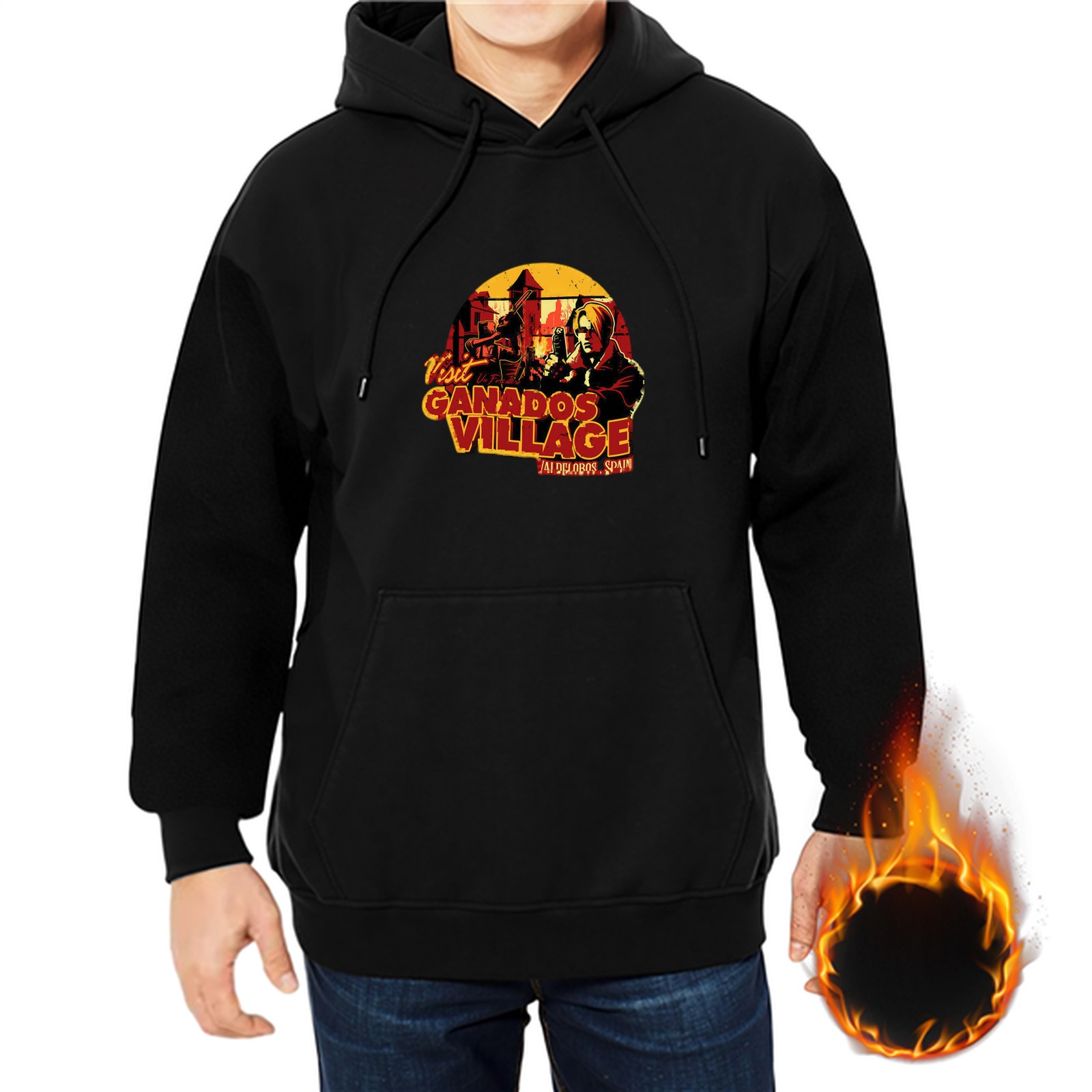 Visit Ganados Village Horror Themed Black Hoodie