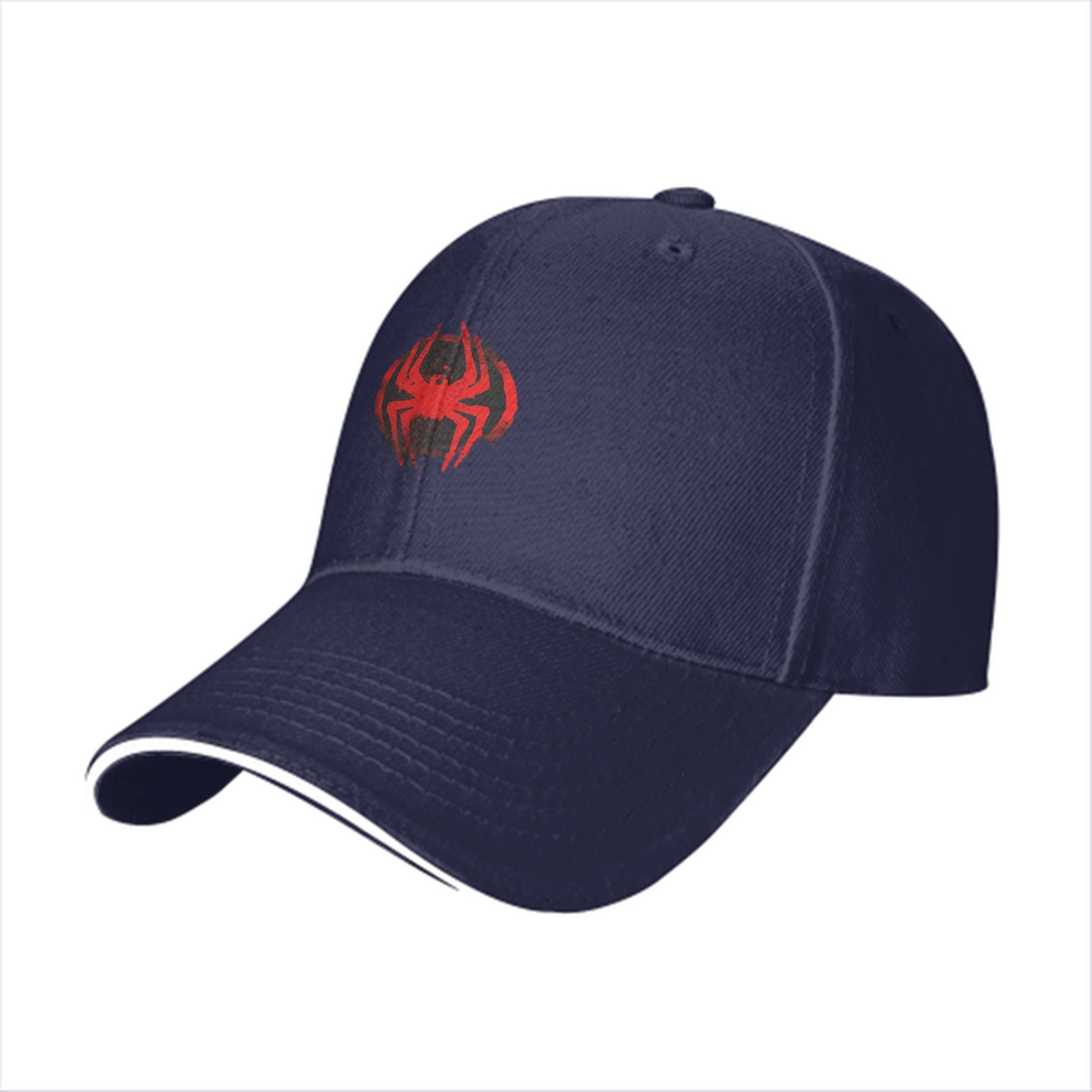 Black Baseball Cap With Red Spider Graphic Design
