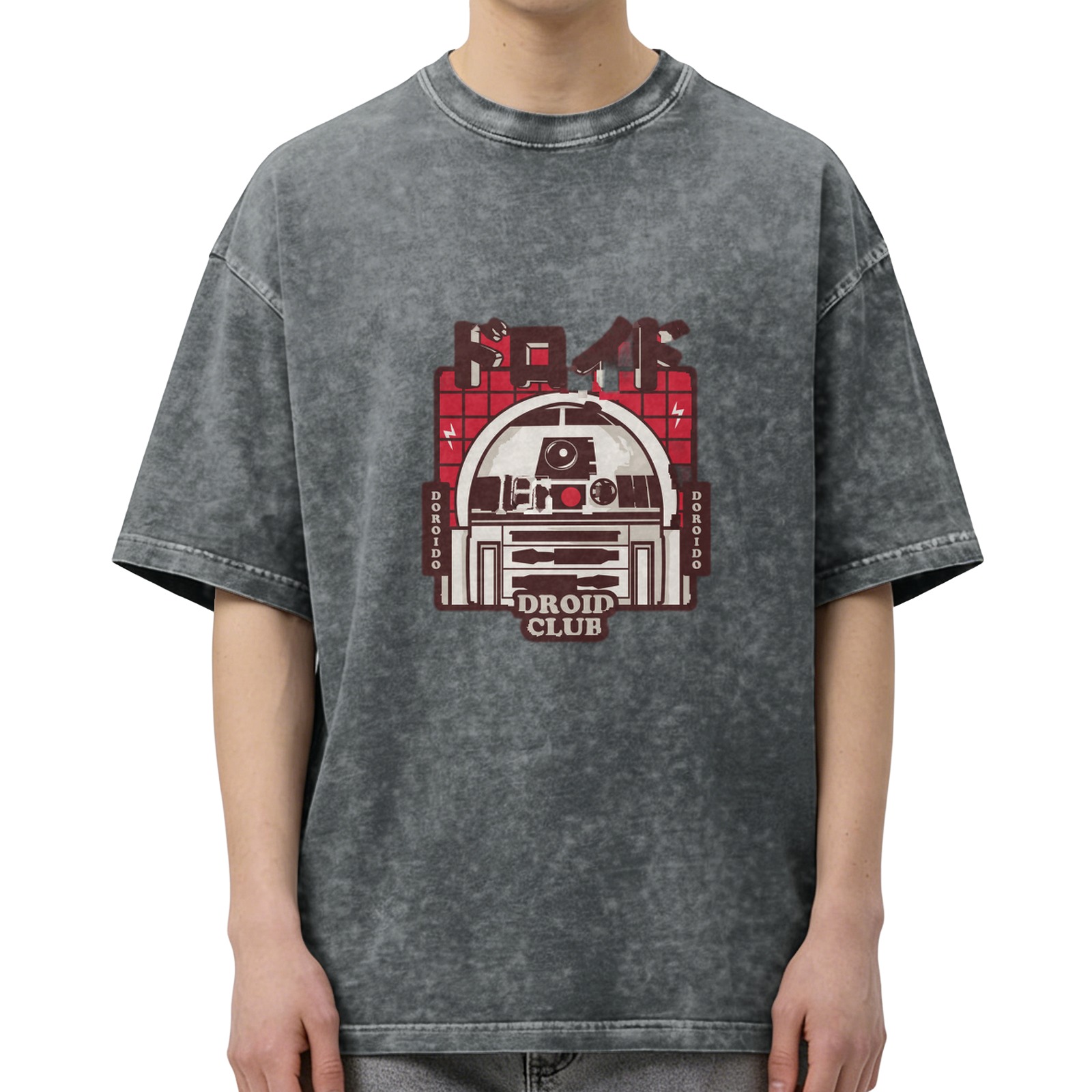 Star Wars R2-D2 Droid Club Graphic Acid Wash T-Shirt