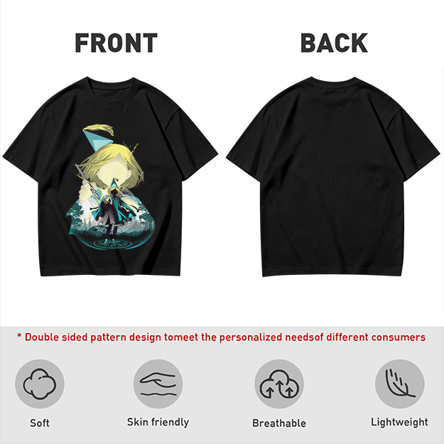 Olive T-Shirt With Chibi Wizard Anime Character Print