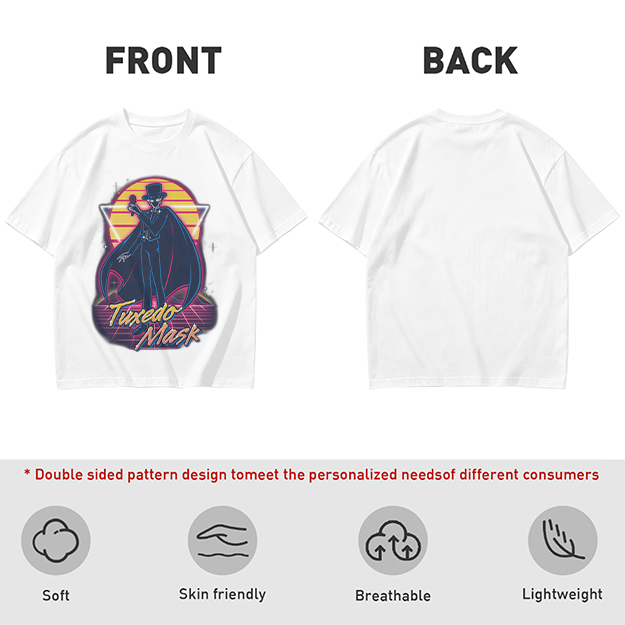 Tuxedo Mask Retro Neon Graphic Olive T-Shirt