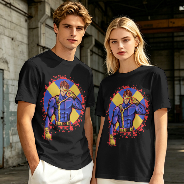Olive T-Shirt Featuring Cyclops X-Men Superhero Graphic