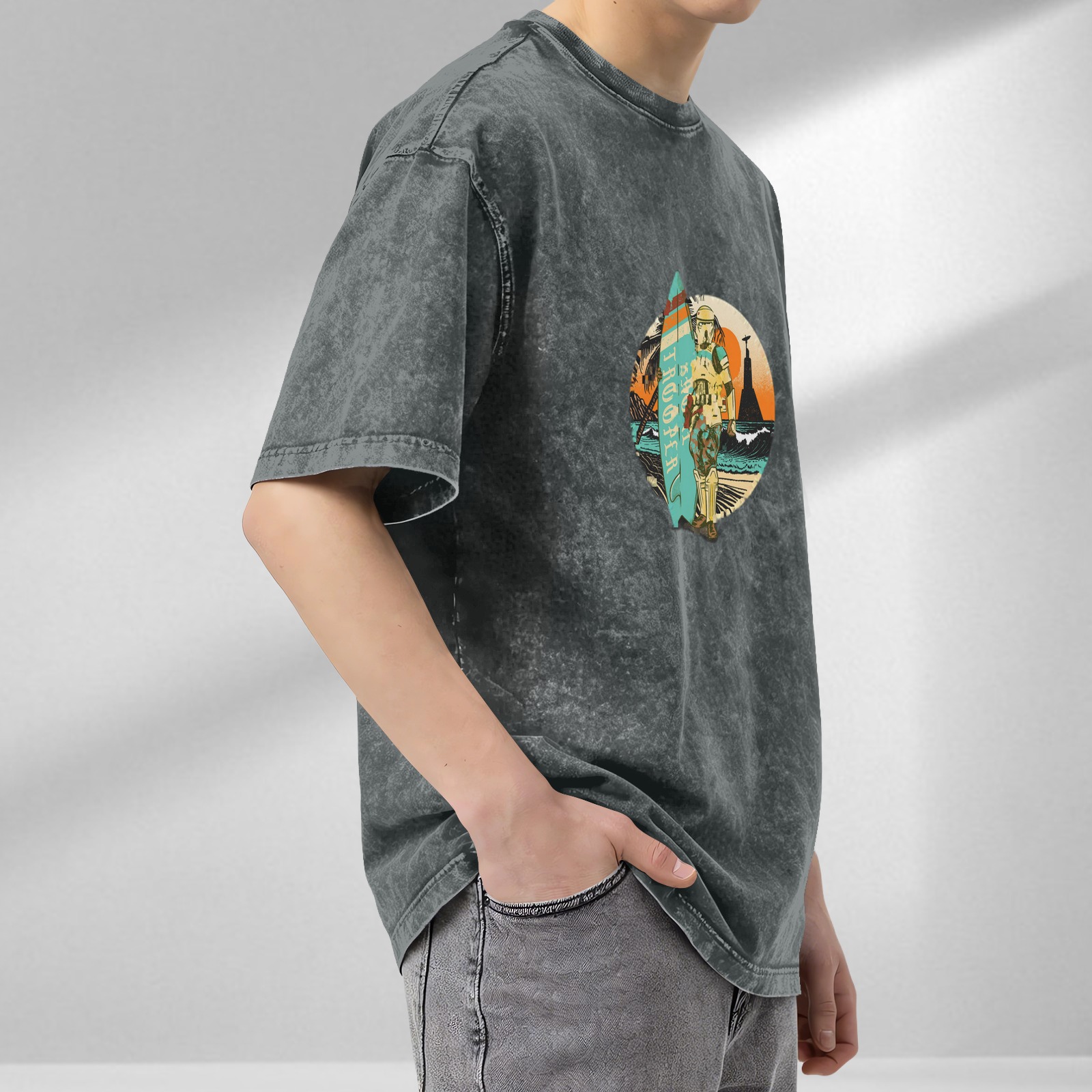 Vintage Stormtrooper Surf Beach Graphic T-Shirt
