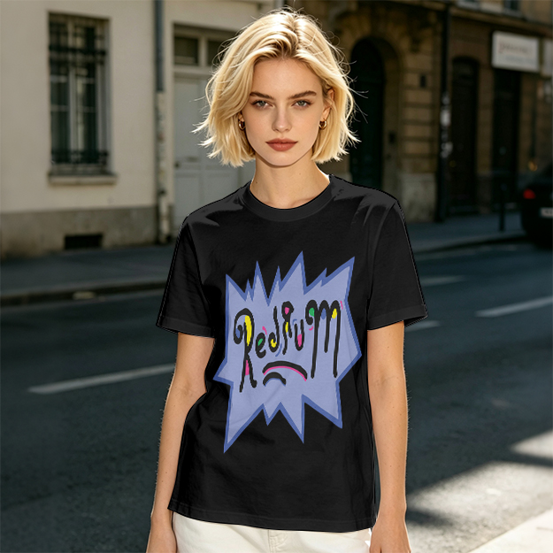 Olive Green T-Shirt With Playful Redrum Graphic Print