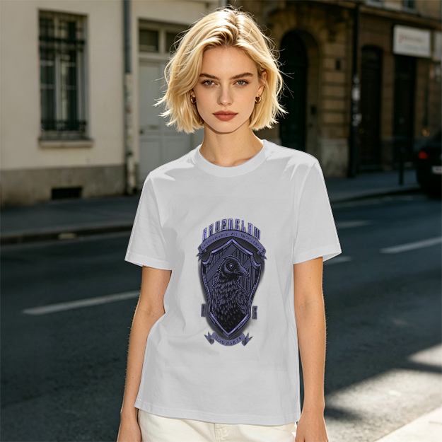 Olive Ravenclaw Crest Graphic T-Shirt