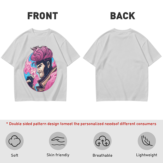 Olive T-Shirt With Pink Haired Superhero Character Art Print
