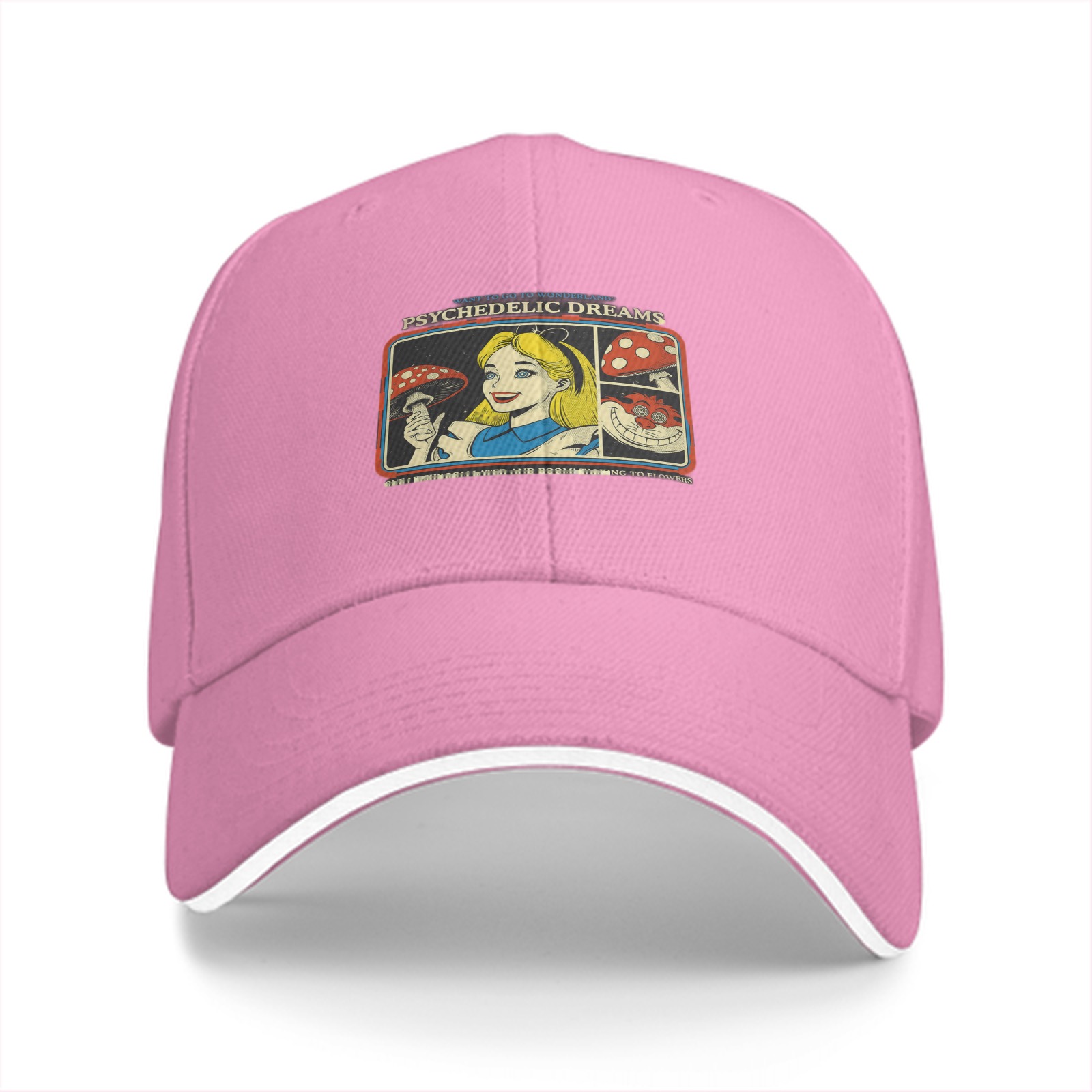 Psychedelic Dreams Alice in Wonderland Graphic Baseball Cap