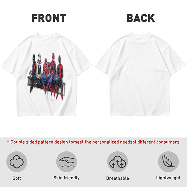 Olive T-Shirt With Spider-Verse Heroes Group Print