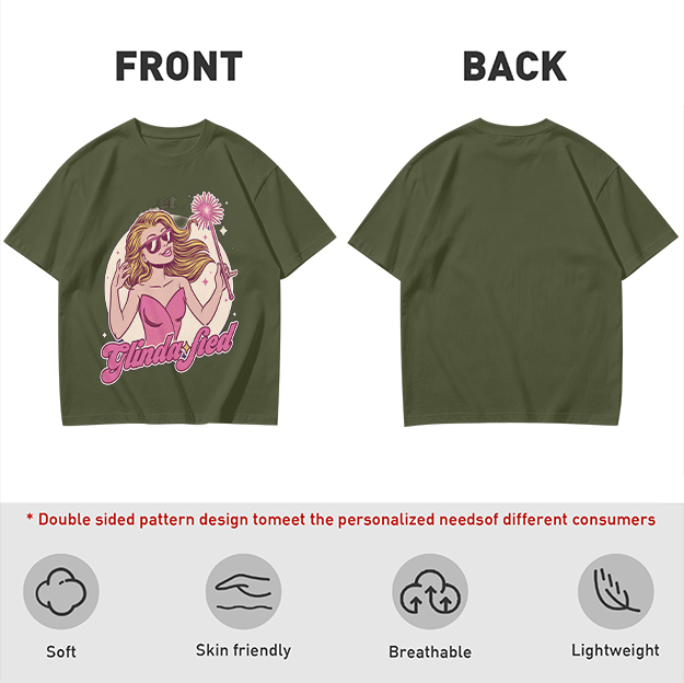 Olive Green T-Shirt with Glinda-fied Fairy Graphic Print
