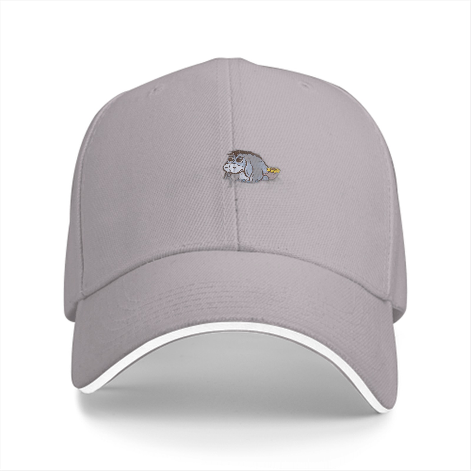 Black Baseball Cap With Small Eeyore Donkey Embroidery