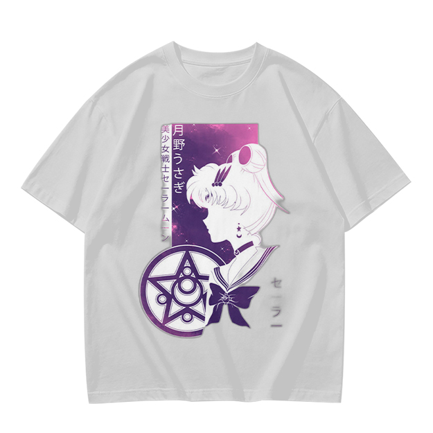 Olive T-shirt with Sailor Moon Anime Silhouette Graphic