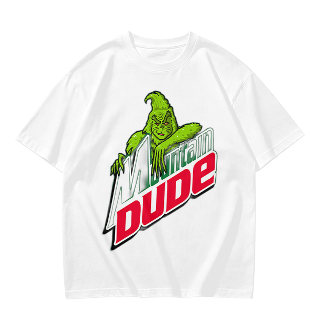 Olive T-Shirt with Grinch Mountain Dude Graphic Print