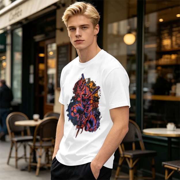Olive T-Shirt With Stylized Ninja Turtle Warrior Graphic