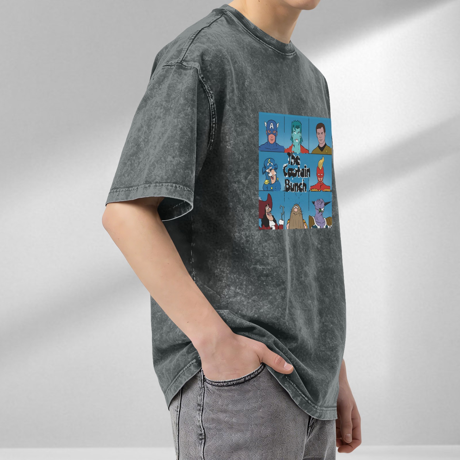 The Captain Bunch Graphic Stonewashed Black T-Shirt