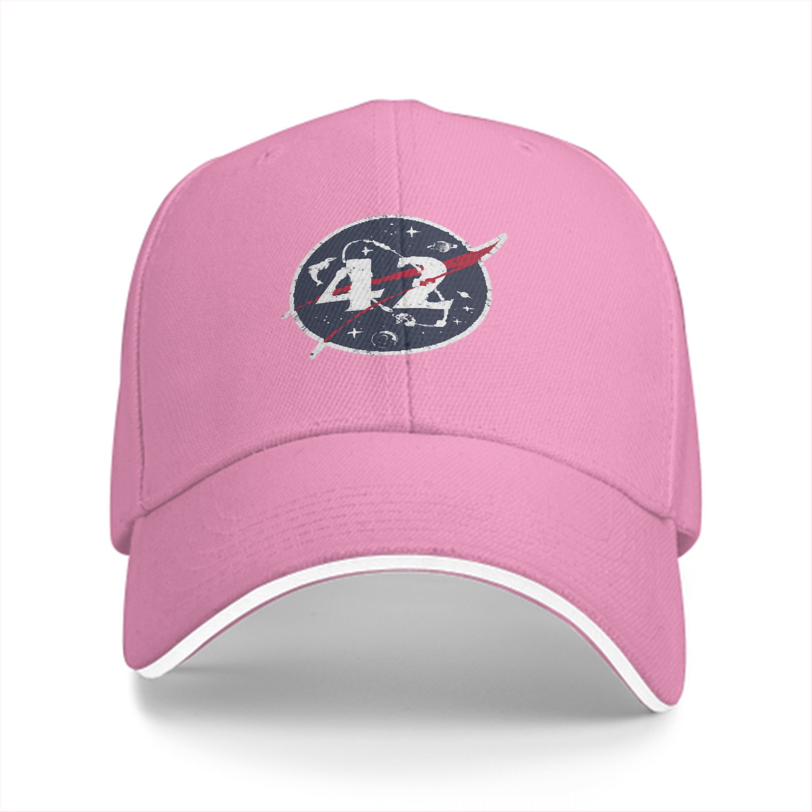 Black baseball cap with space themed number 42 logo