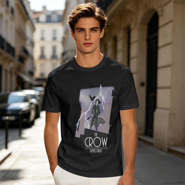 The Crow Devil's Night Graphic Print Olive T-Shirt