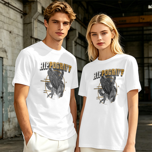 Olive Graphic T-Shirt Featuring Hippogriff Design