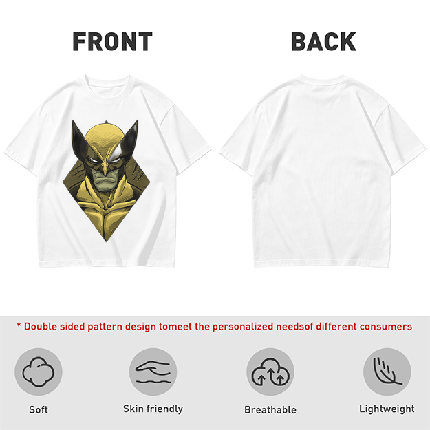 Olive T-shirt with Wolverine Superhero Graphic Print