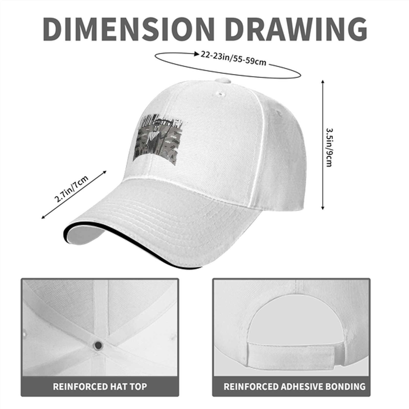 Black baseball cap with Spider Manny graphic print