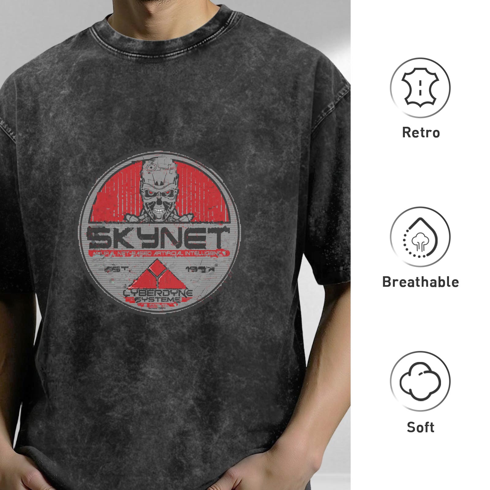 Skynet Cyberdyne Systems Graphic Stonewashed T-Shirt
