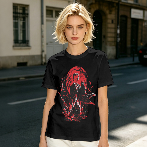 Edgar Allan Poe Gothic Horror Graphic T-Shirt