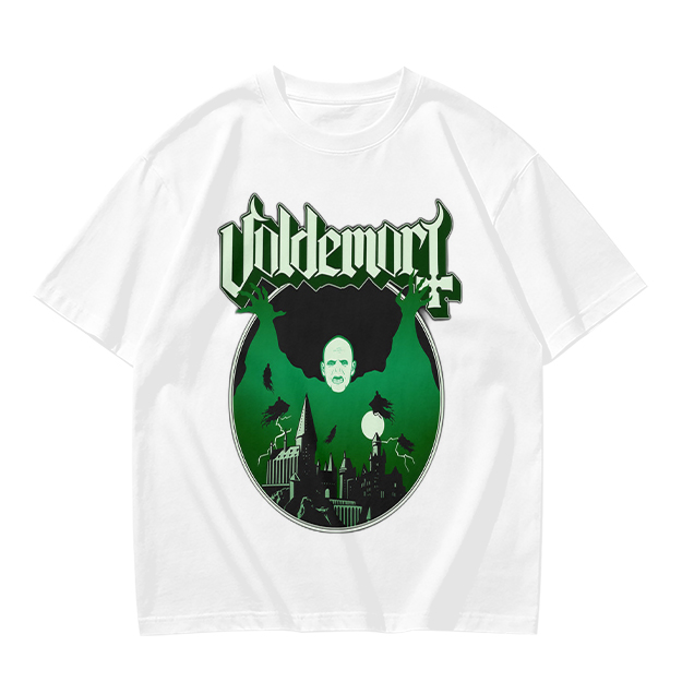Olive T-shirt with Voldemort Dark Fantasy Graphic Print