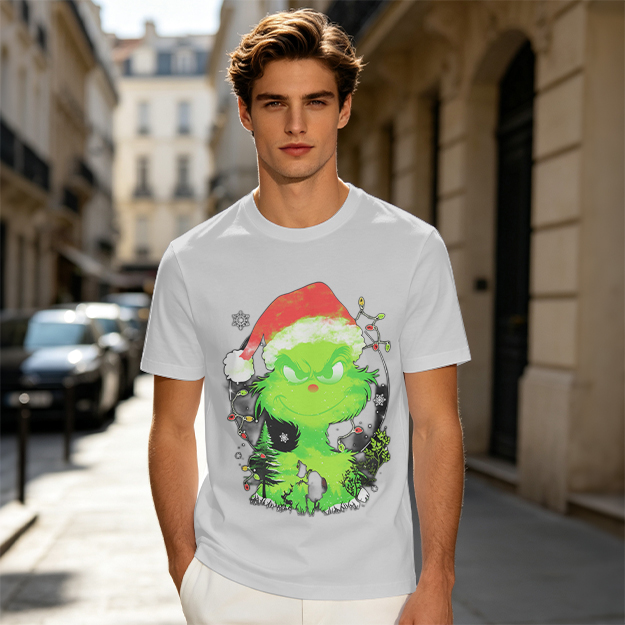 Olive Green Grinch Christmas Graphic T-Shirt