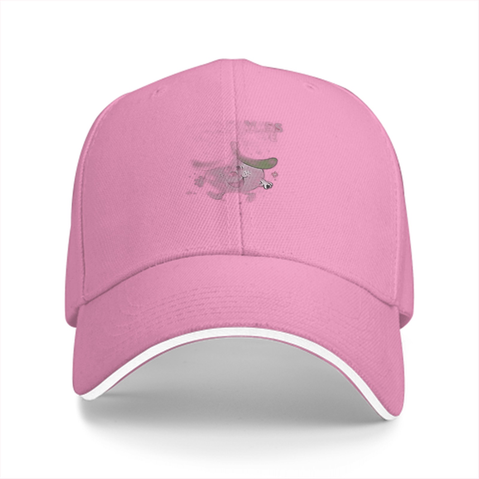 Black Baseball Cap With Subtle Graphic Print Design