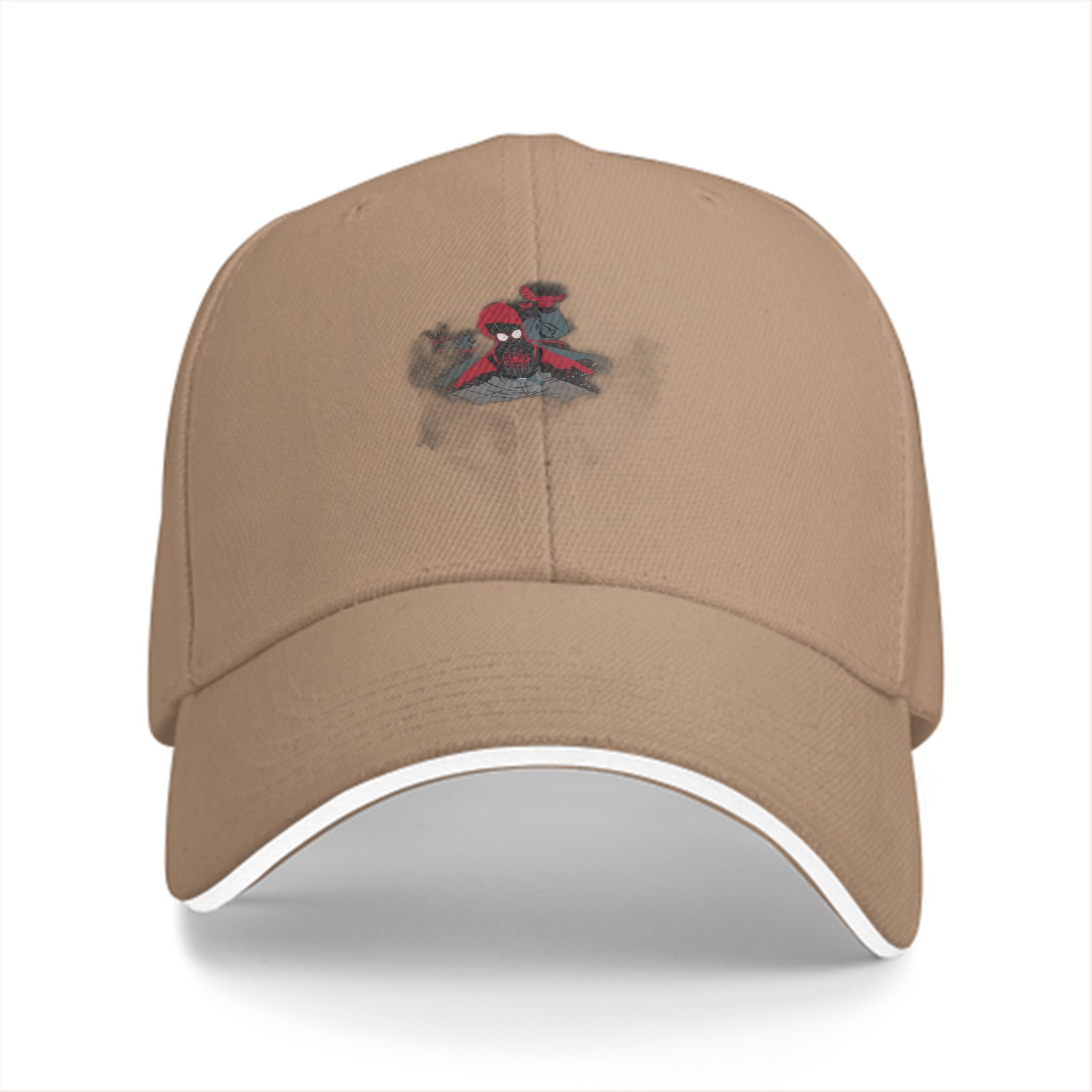 Black Baseball Cap With Spider Character Graphic Design