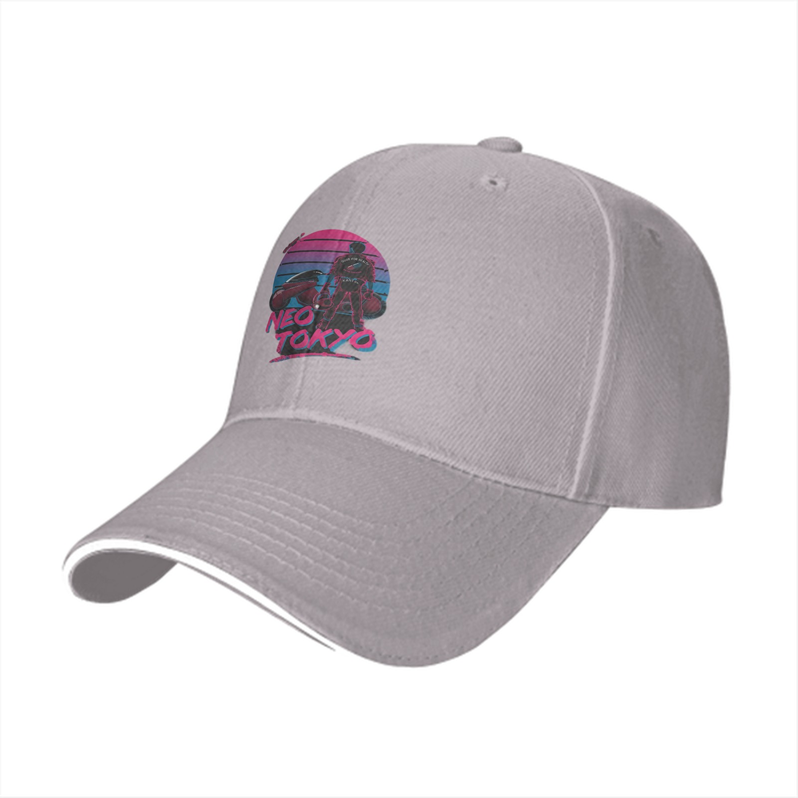 Neo Tokyo Synthwave Graphic Black Baseball Cap
