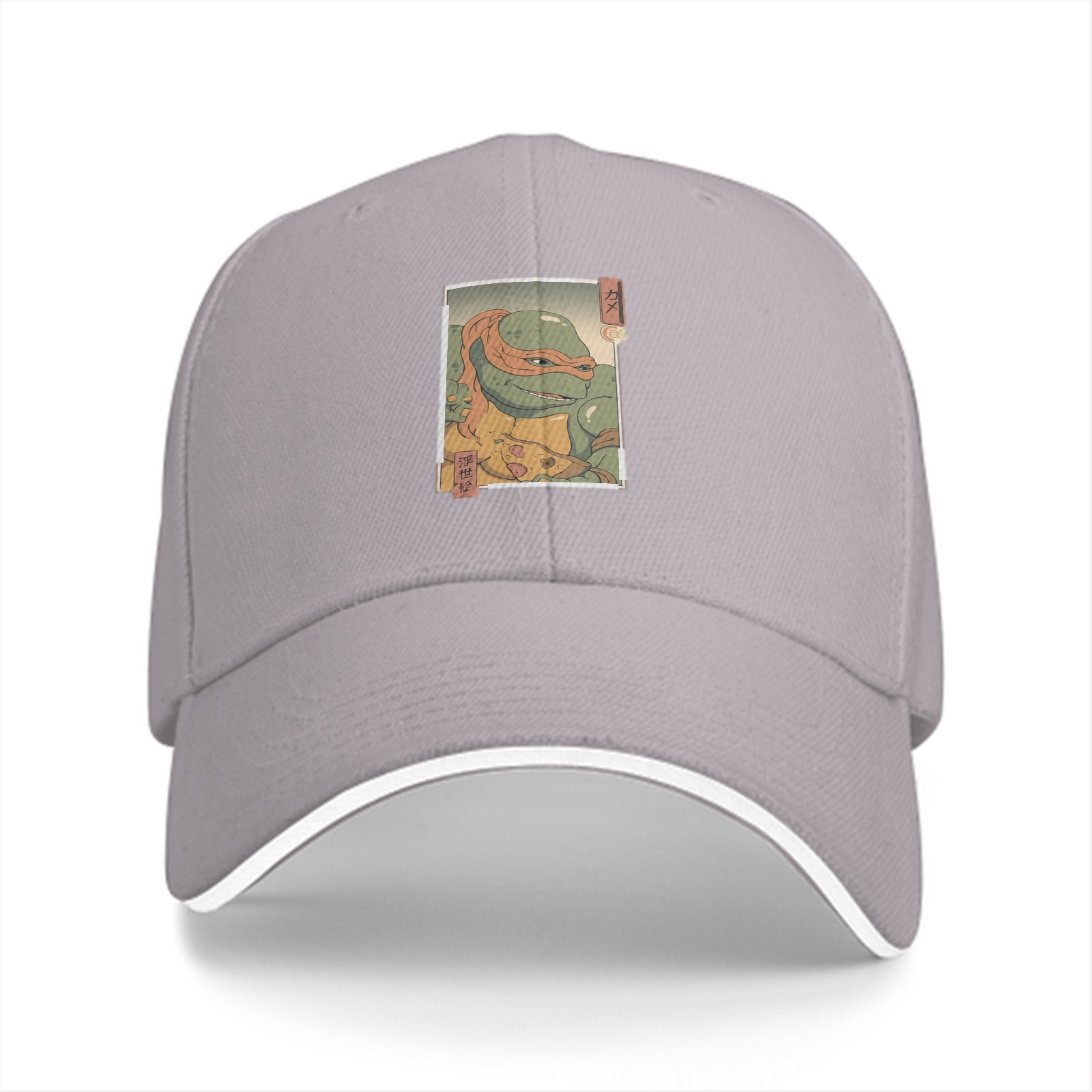 Black Baseball Cap With Ninja Turtle Ukiyo-e Style Art