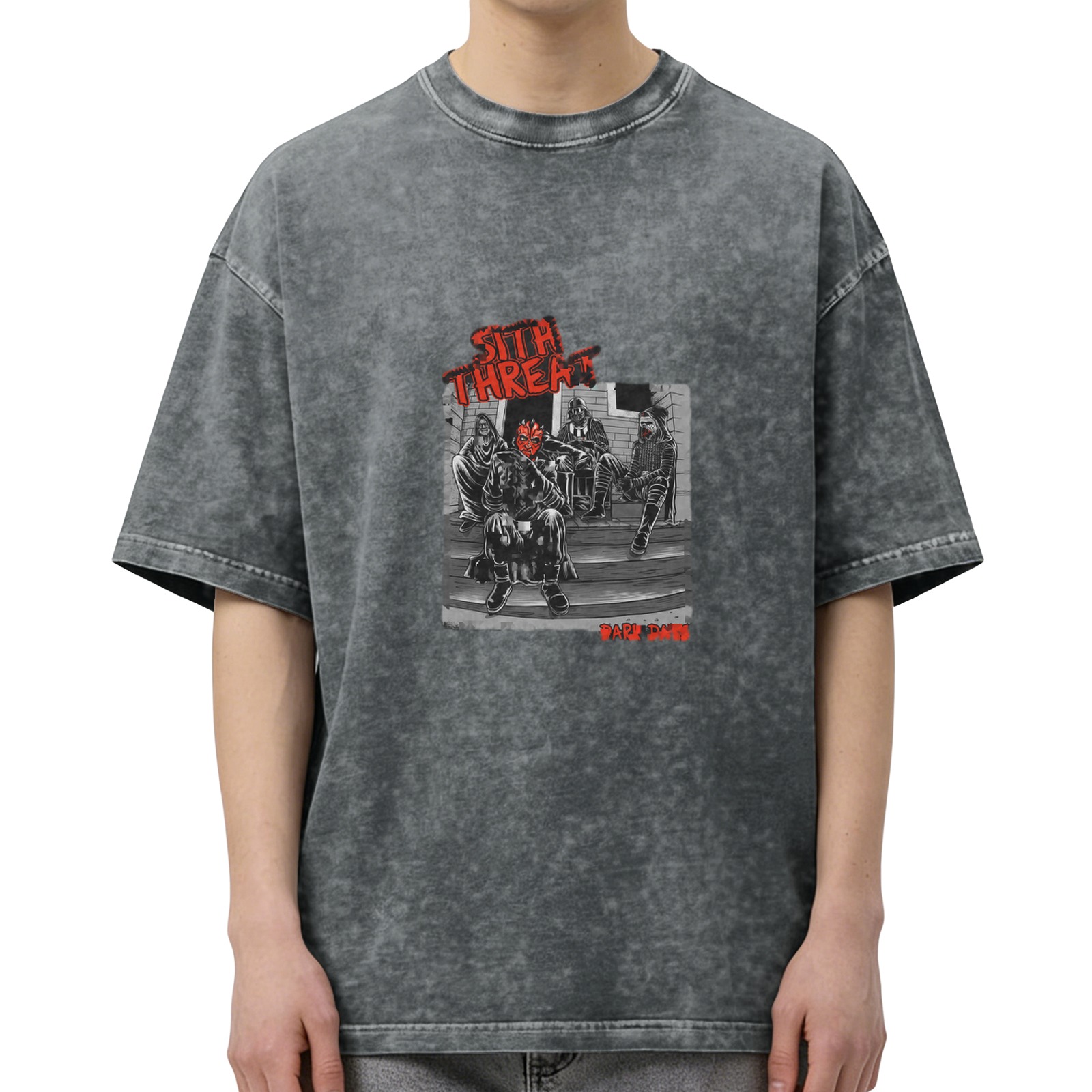 Sith Threat Dark Days Graphic Acid Wash T-Shirt