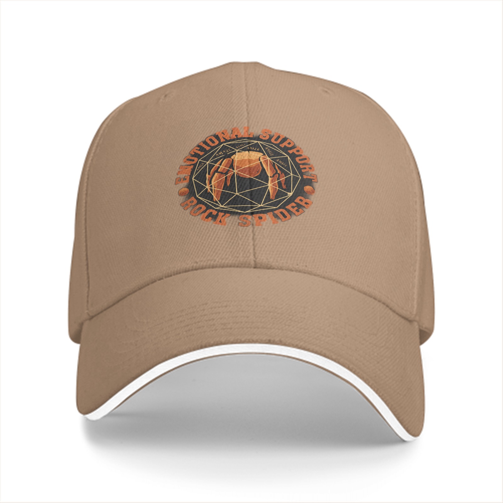 Emotional Support Rock Spider Graphic Black Baseball Cap