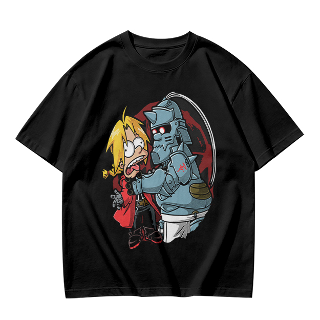 Fullmetal Alchemist Elric Brothers Cartoon Graphic T-Shirt