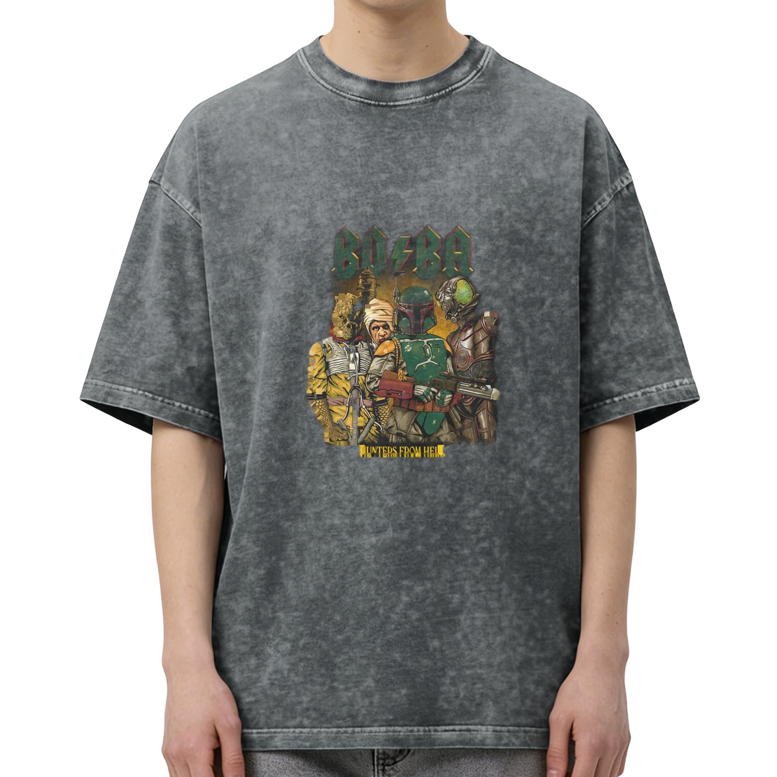 Star Wars Boba Fett Bounty Hunters Vintage Wash Graphic T-Shirt