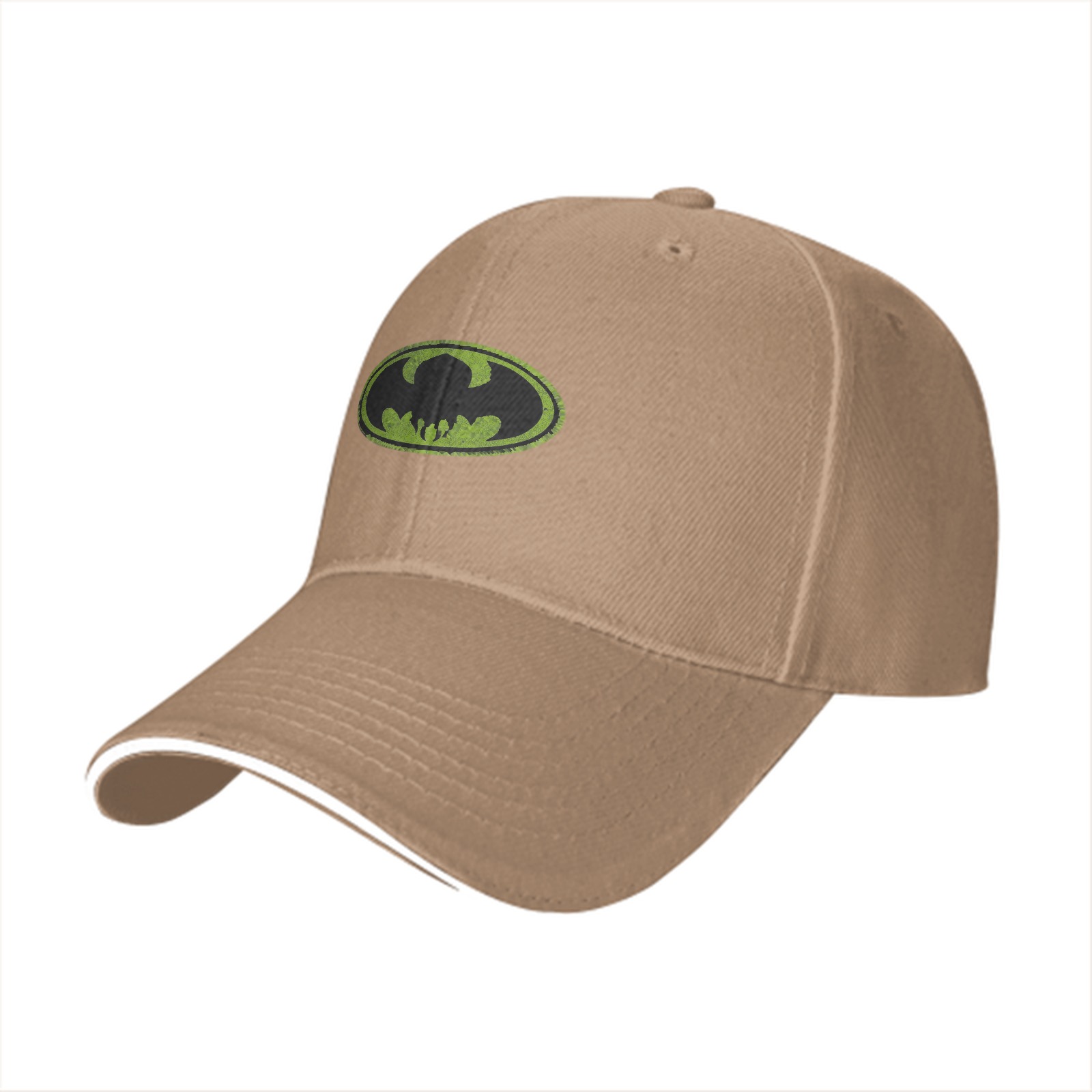 Black Baseball Cap with Distressed Green Batman Logo