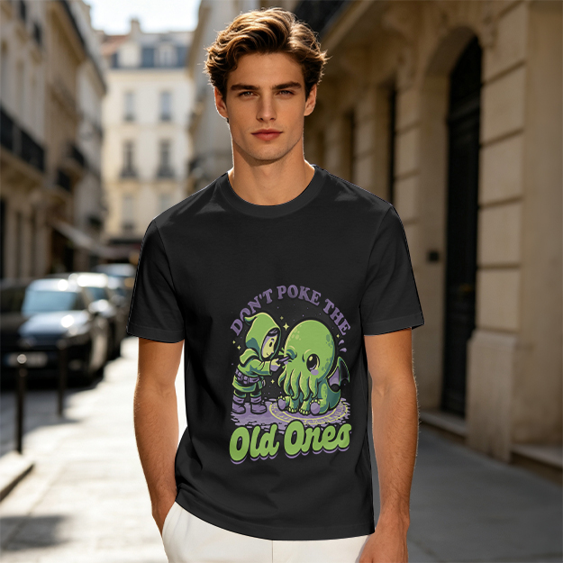 Don't Poke The Old Ones Cute Cthulhu Graphic T-Shirt