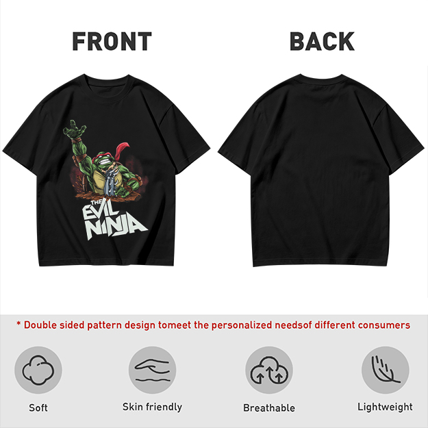 Olive T-Shirt With Evil Ninja Turtle Graphic Print