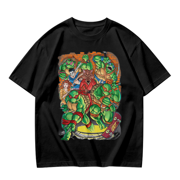 Olive Green Teenage Mutant Ninja Turtles Group Graphic T-Shirt