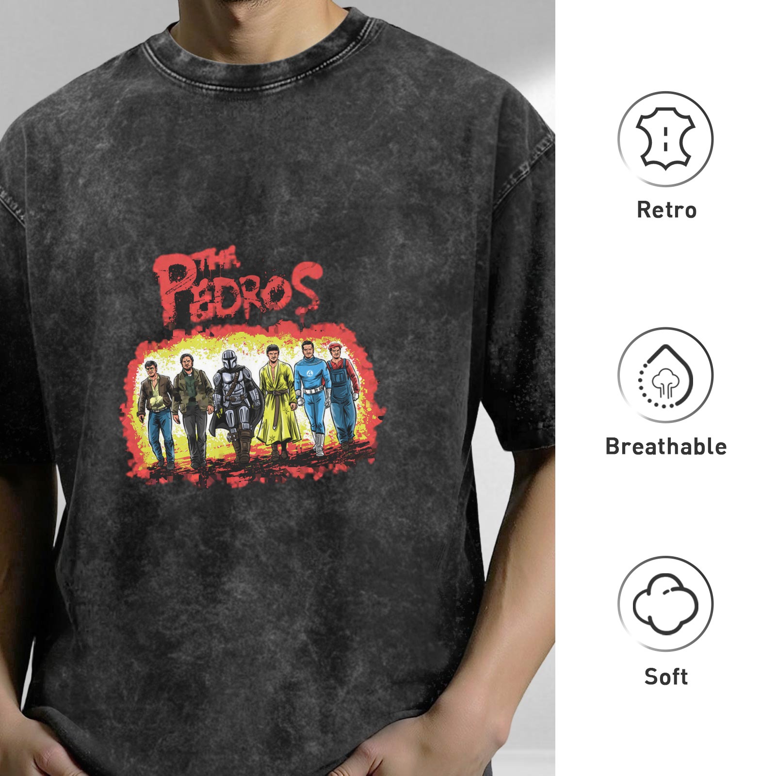 The Pedros Graphic Print Dark Wash T-Shirt