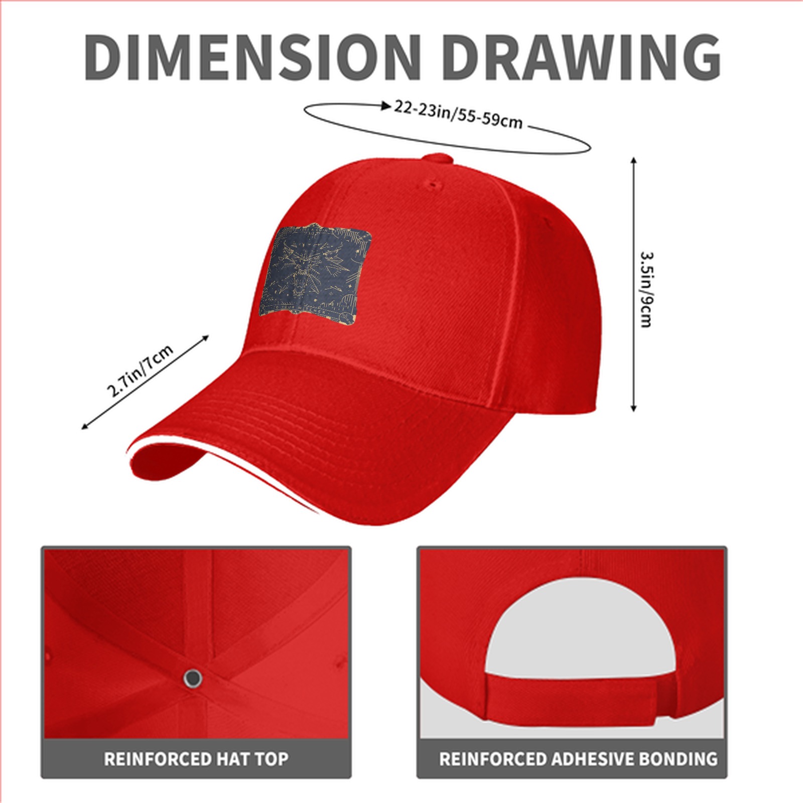 Black Baseball Cap With Fantasy Wolf Emblem Patch