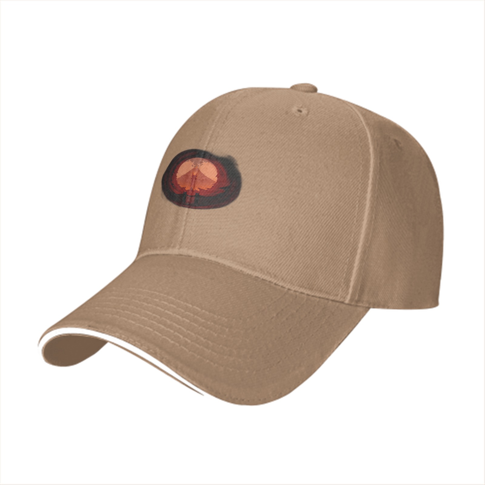 Black Baseball Cap with Volcanic Mushroom Cloud Graphic