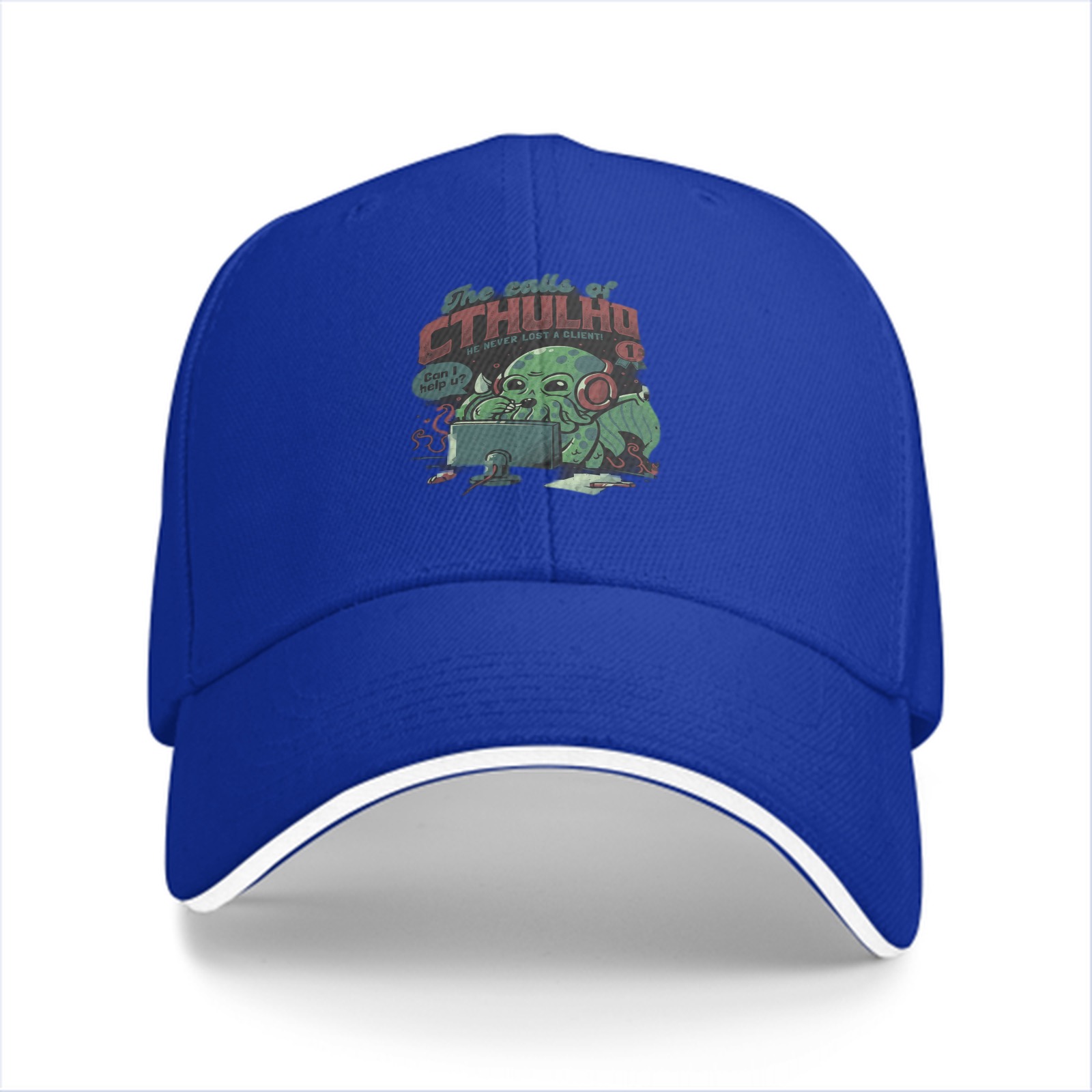 Black Baseball Cap With Cthulhu Gamer Graphic Print